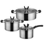 New Design Cooking Set 6 Piece Kitchen Cookware 18/8 Stainless Steel Pans And