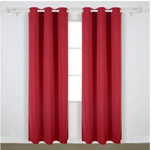 China Bright Red Modern Window Curtains With 100 Percents Polyester Shading Fabric factory