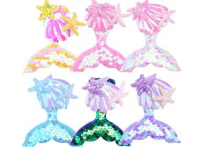 China Cartoon mermaid tail Hairpin girl fresh hairpin Edge clip kids sequin bangs hairpin clip factory