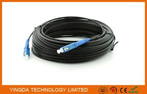 China Steel FTTH Fiber Optic Patch Cord Single Mode SC Connector Simplex 200M Black factory