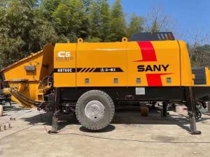 China 75KW Used Electric Concrete Trailer Pump Sany Yellow HBT60C factory