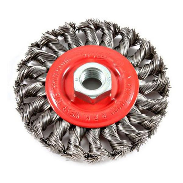Stainless Steel Wire Polishing Wheel Brushes Twisted Knot Bevel Wheel Disc