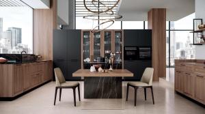China Whole Miniature Solid Wood Brown Color Kitchen Cabinets Set For Villa factory