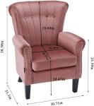 Modern Waterproof Accent Living Room Armchair Bedroom Home Office Line Stitch
