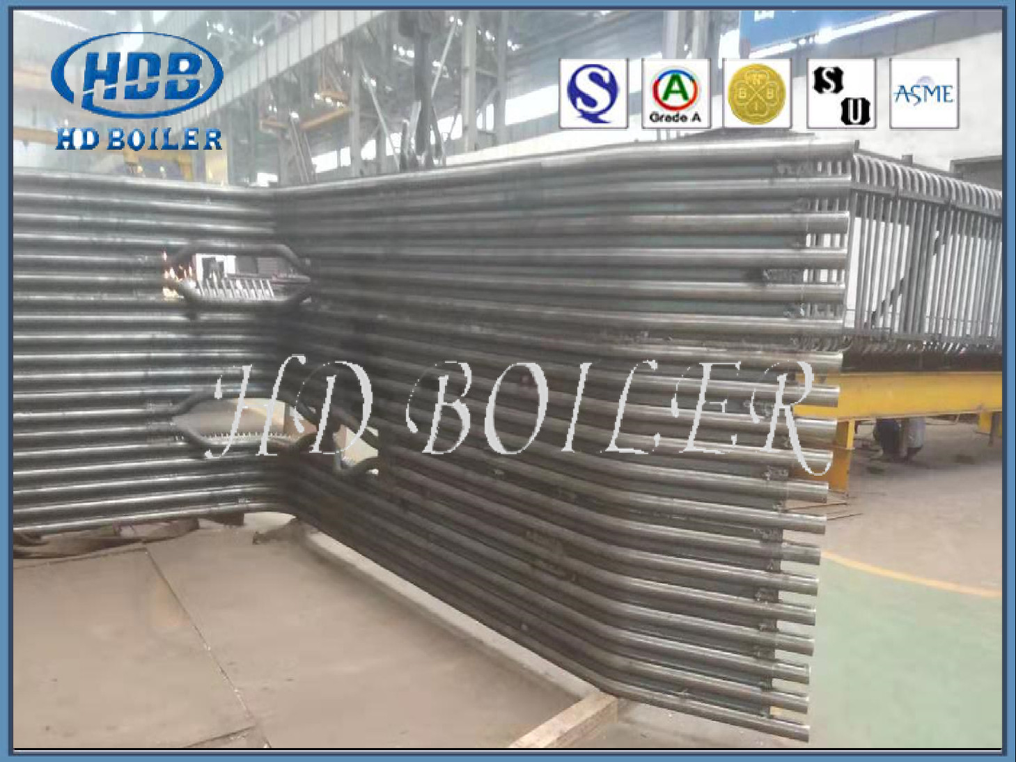 Carbon Steel Water Wall Panel , Boiler Membrane Wall Embossing Surface