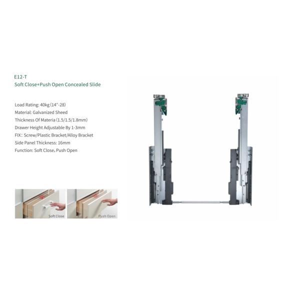 NISKO Hardware Push Open Concealed Soft Closing Slide