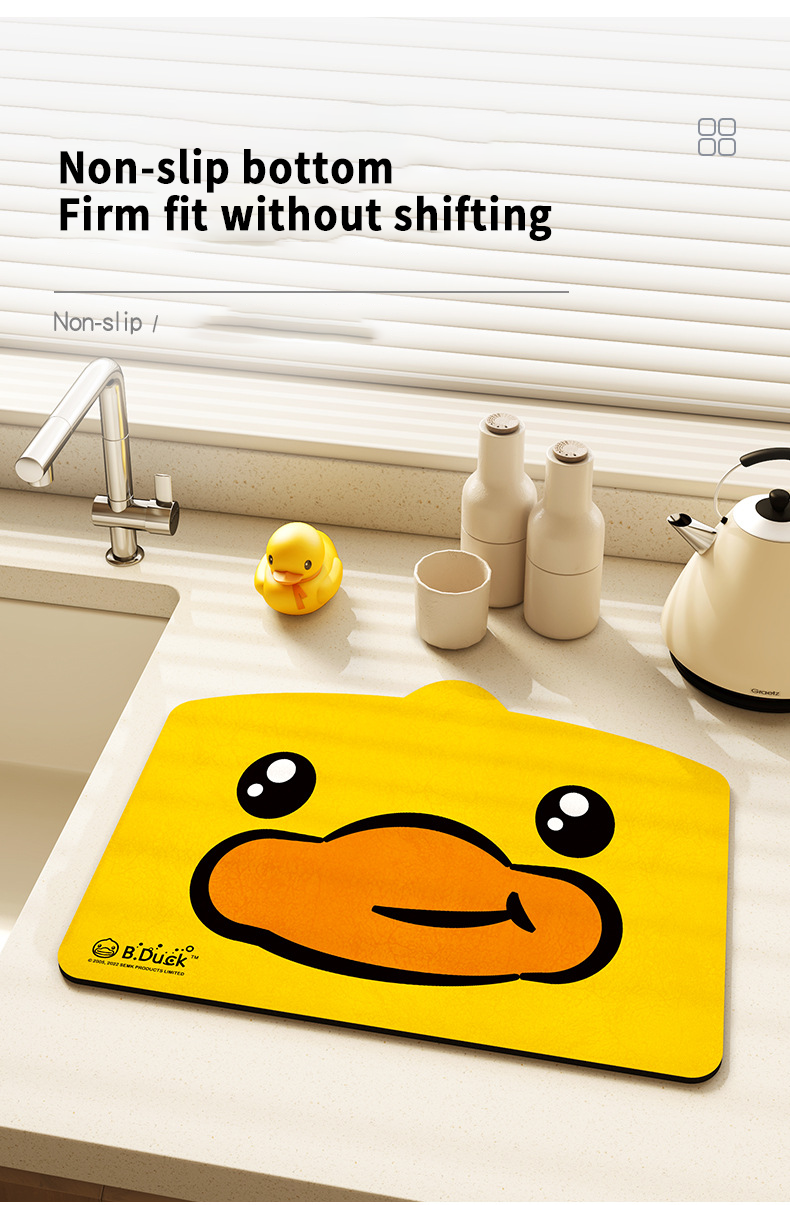 Customizable Cute Cartoon Pattern Kitchen Dish Drying Super Drainage Mat Make It Your Own