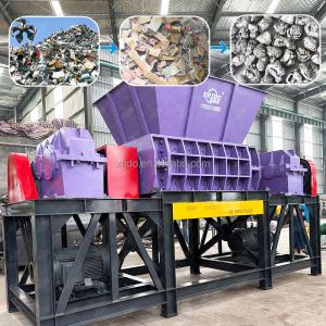 China High Efficiency Waste Shredder Machine Automatic Plastic Twin Shaft Shredder factory