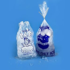 Reusable Injecting LDPE 1.5mil Drawstring Ice Bag Biodegradable