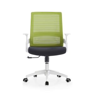 China Modern Middle Back Ergonomic Mesh Back Fabric Seat Swivel Staff Office Chair factory