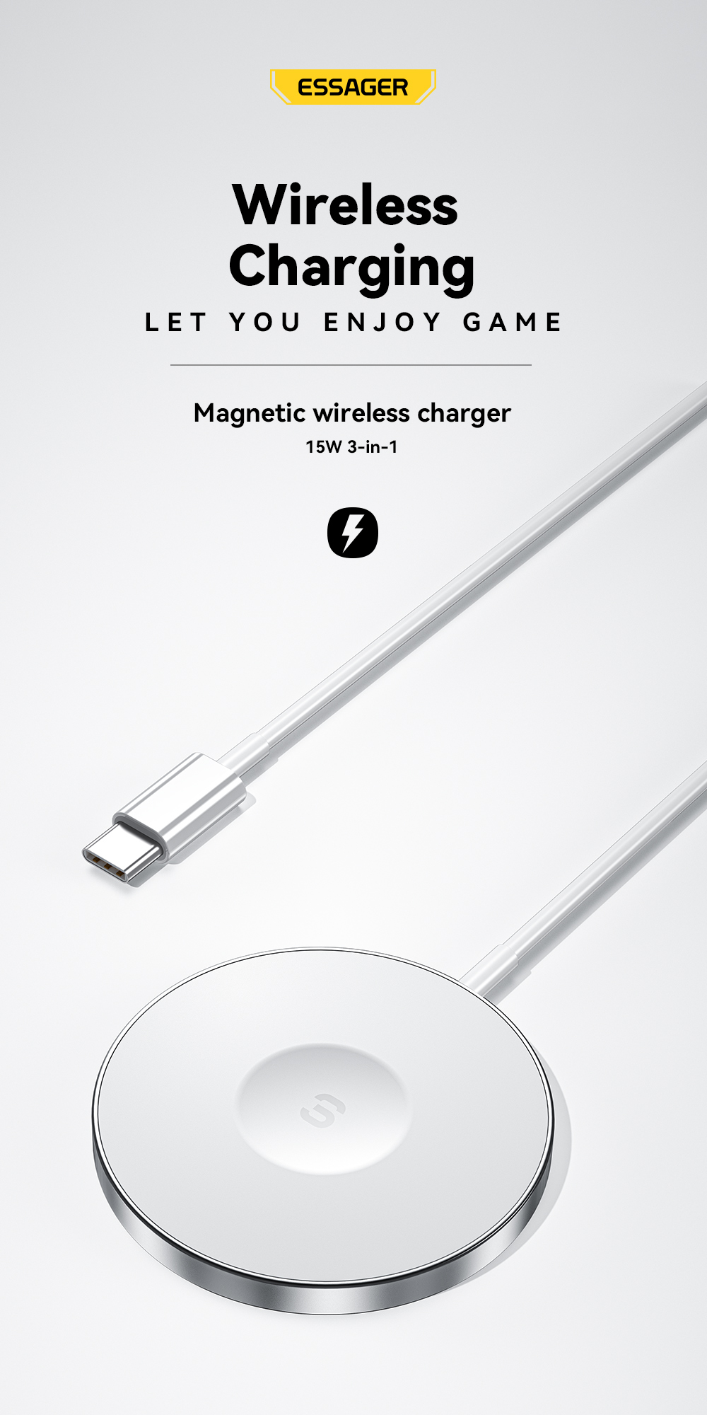 Essager 2022 YiT 3in1 Magnetic Wireless Chargers 3W 5W 15W 10W 7.5W For Phone Watch