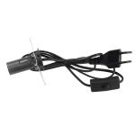 Black E12 Light Bulb Holder Socket Electric Cable EU 2 Pin Salt Lamp Power Cord
