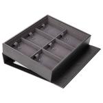 Black Leather Jewelry Storage Box , Jewelry Display Carrying Case Eco - Friendly