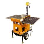 Mobile Solar Security Camera Trailer Portable Solar CCTV Trailer For Constructio