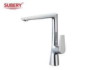China Cold And Hot OEM Kitchen Sink Faucets Chrome Brass Single Lever factory