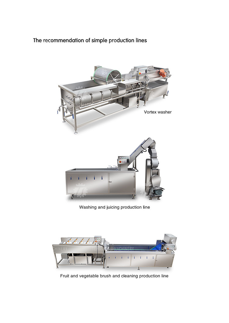 SS Fruit Vegetable Washing Machine Pre - Foaming Lifting Hair Roller Cleaning Production Line