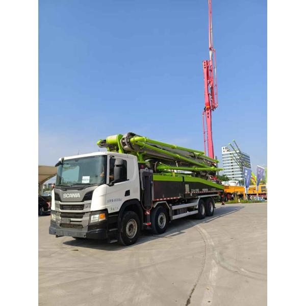 China 4 Axles Concrete Boom Pump Truck 2020 Zoomlion 56m pump With Scania chassis factory