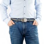 Solid Color Polyester Webbing Belt 3.8cm Pin Buckle Belt Jeans