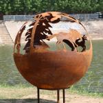 Heavy Duty Rustic Red Corten Steel Fire Bowl Fuel Type Wood / Gas / Propane Wood