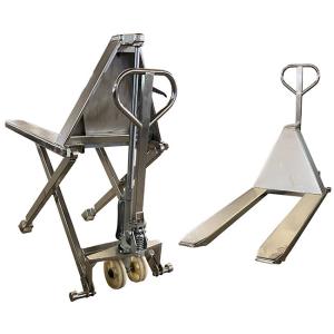 China 1000kg Stainless Scissor Pallet Truck Manual Lifting Height 800mm factory