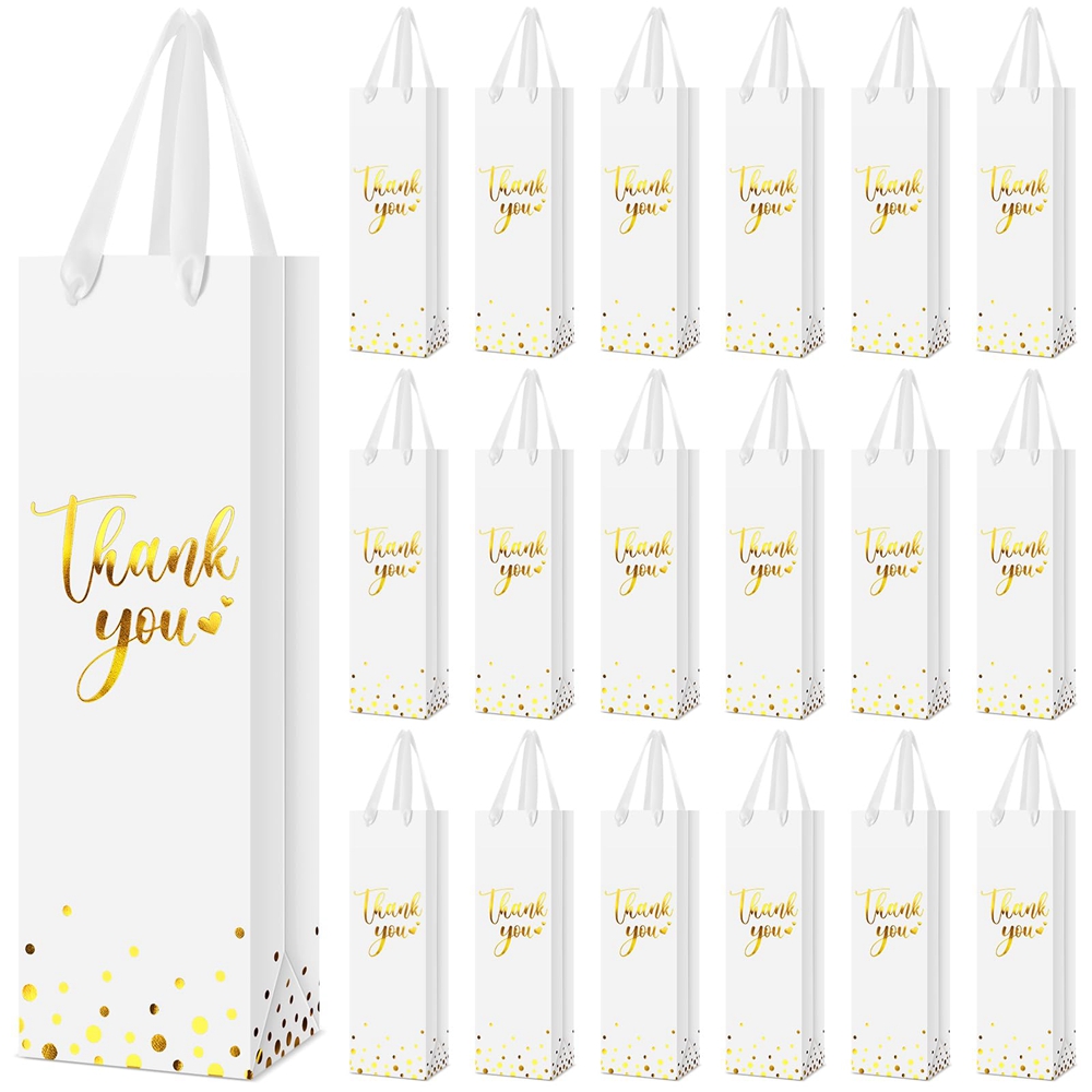 Custom Printed Kraft Paper Wine Bottle Gift Shopping Bag with Hand Length Handle