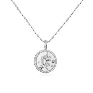 China ODM Sterling 925 Silver Pendant Custom Pattern Crystal Necklace factory