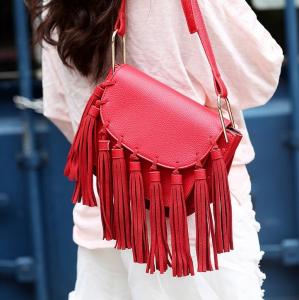 China 2016 spring and summer tassel leather female Korean tide shoulder diagonal fashion leather bag dumplings factory