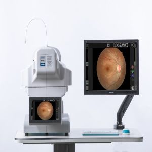 China High Resolution Automated Fundus Camera with FFA or FAF, mosaic function factory