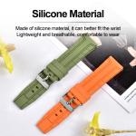 Soft 22mm Silicone Rubber Watch Strap Stainless Steel Buckle For Sports