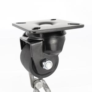 China High Cpacity Top Plate Swivel 2 Inch Black Nylon Casters Low Profile Machine Wheels factory