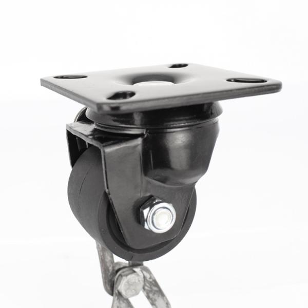High Cpacity Top Plate Swivel 2 Inch Black Nylon Casters Low Profile Machine