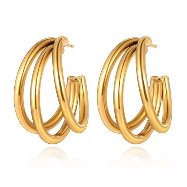 China Golden Earring with Polished Finish and Sophistication factory