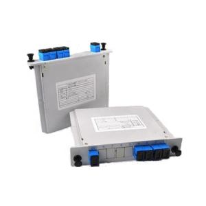 China Cassette Fiber Optic PLC Splitter 1x4 G657A1 G657A2 G652D Low Insertion loss factory