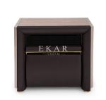 Veneer Luxury Elegant Style Leather Hotel Bedside Table Modern Nightstand