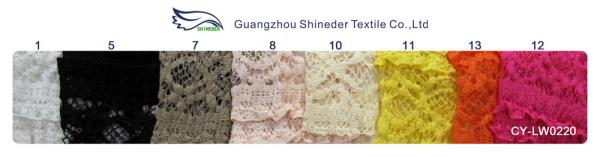 Delicate Pink Crocheted Lace Fabric Stretch In Ladies Garment , Shrink-Resistant