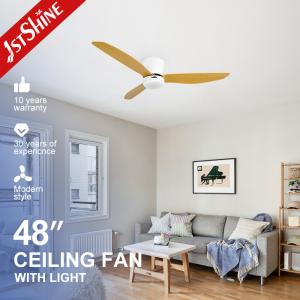 China Quiet DC Motor Flush Mount Ceiling Fan With Led Light Decorative factory