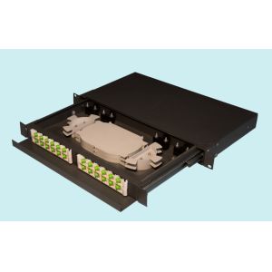Drawer Type Fiber Optic Patch Panel 24 Port Space Saving With Angled Adapter