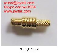 China High quality gold plated MCX male streight crimp coaxial connector 50ohm MCX-J-1.5A factory
