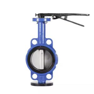 China Centerline Concentric Wafer Type Butterfly Valve Dn100 Pn16 Epdm Seat Handle Operated factory