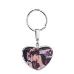 Promotional Blank Metal Keychain Double Sided Sublimation Heart Keychain Custom