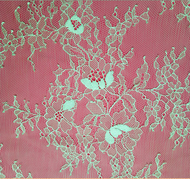 French Eyelash Lace Fabric with cord for Bridal Dress with Ivory color