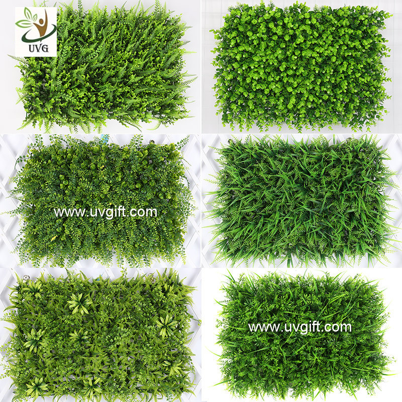 UVG 60*40cm fake outdoor plants artificial boxwood mat for green wall decoration GRS10