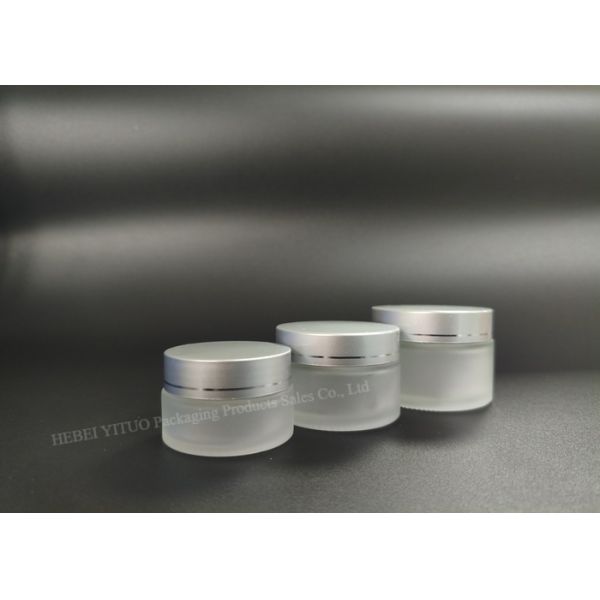 China Customized Screw Top Glass Frosted Cream Jar Premium Look & Feel factory
