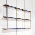SGS 3 Layer Gold Aluminum Metal Frame Wall Shelf 820mm For Home Decor