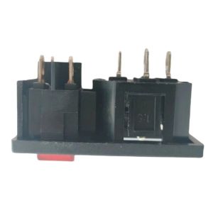 15A 250V Panel Mount IEC C14 Inlet Socket with Boat Shape Rocker Switch