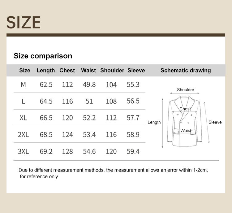Men's Short Turn Down Collar Jacket for Autumn and Winter End Executive Workwear