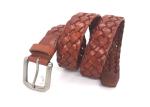 Handmade Mens 3.8CM Casual Braided Leather Belt For Jeans