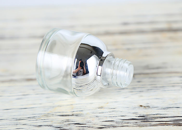 Transparent Cosmetic Glass Bottles , Cosmetic Spray Bottle Gold Lid