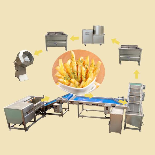 100Kg/H Semi Automatic Frozen French Fries Production Line With Electric Heating