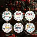 3 Inches Ceramic Christmas Tree Ornaments UV Printing For Home Pendant